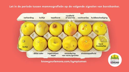 Een doosje met citroenen met afwijkingen die kunnen aantonen of er signalen zijn die kunnen wijzen op borstkanker